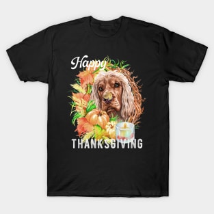 English cocker spaniel Dog Owner Thanksgiving Celebration Harvest T-Shirt